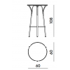Dimensions table haute Hiray - Kartell
