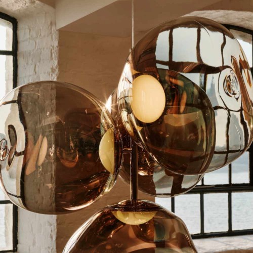 Suspension Melt mini chandelier - Tom Dixon - finition bronze