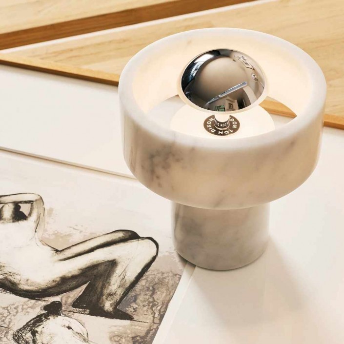 Lampe à poser Stone Portable - Tom Dixon - finition argent