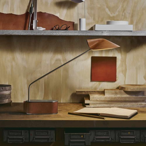 Lampe de bureau Pico - Hisle - finition cuir