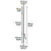 Dimensions Spot sur piquet Reed 60 Pod - LODES