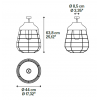 Dimensions plafonnier d'extérieur Stitch - LODES - Médium