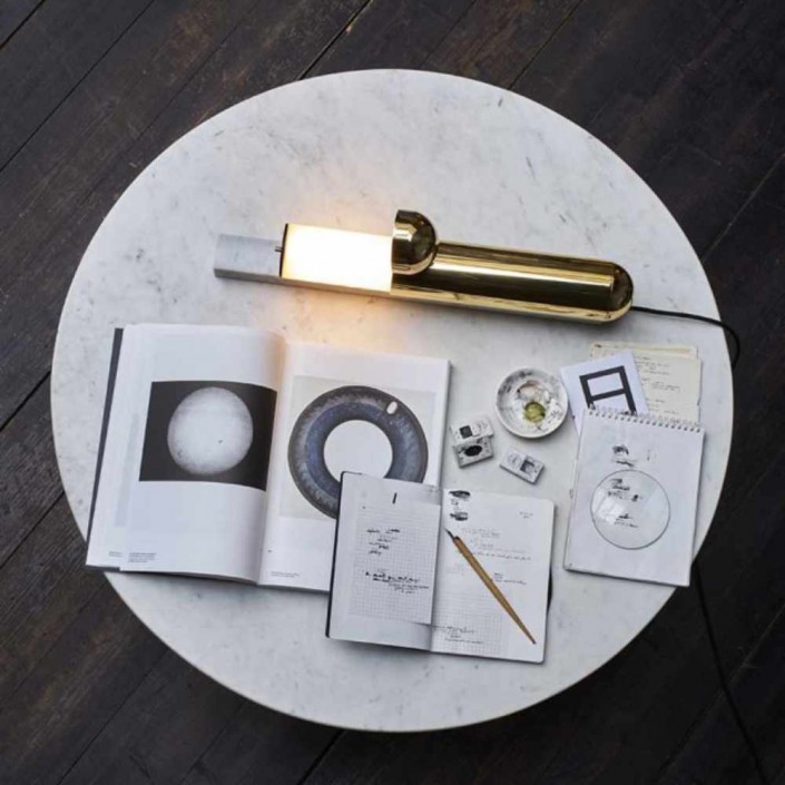Lampe de table ISP - DCW - Finition or/marbre blanc