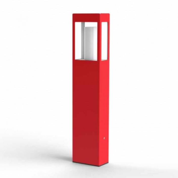 Borne d'extérieur Brick (modèle 3) - Roger Pradier - finition rouge signalisation