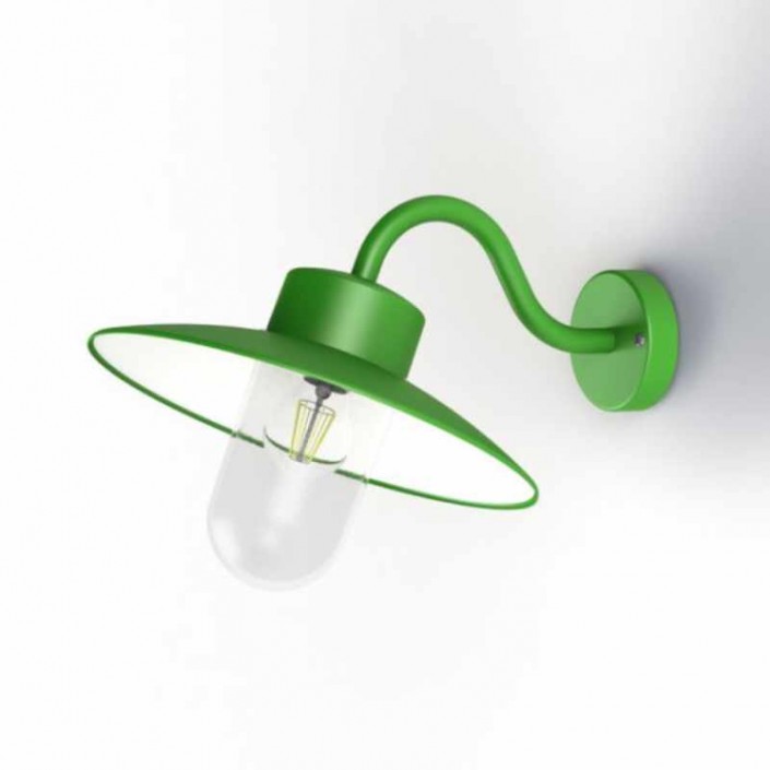 Applique murale d'extérieur Belcour (modèle 1) - Roger Pradier - finition vert jaune