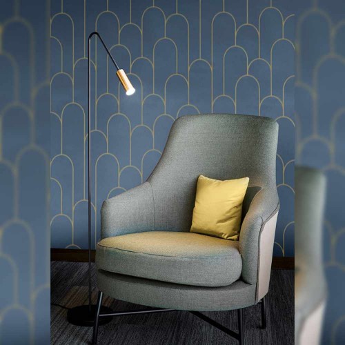 Lampadaire Volta 3538 -Estiluz - finition black-satin gold