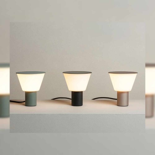 Lampe de table 4147 - Estiluz - finition gris anthracite - vert pale - champagne