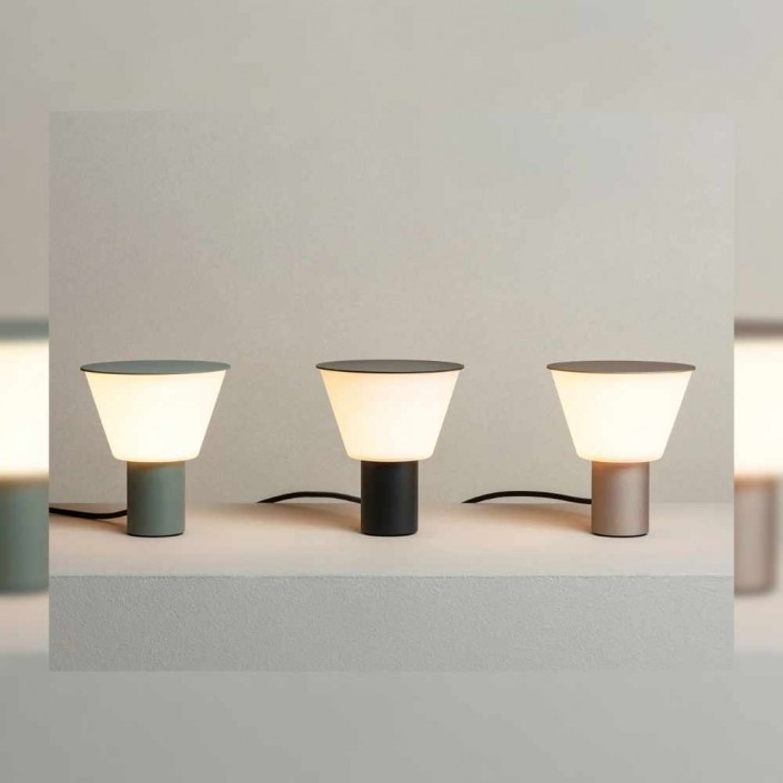 Lampe de table 4147 - Estiluz - finition gris anthracite - vert pale - champagne