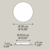 Dimensions patère ronde large pour 2 à 5 suspensions - LODES