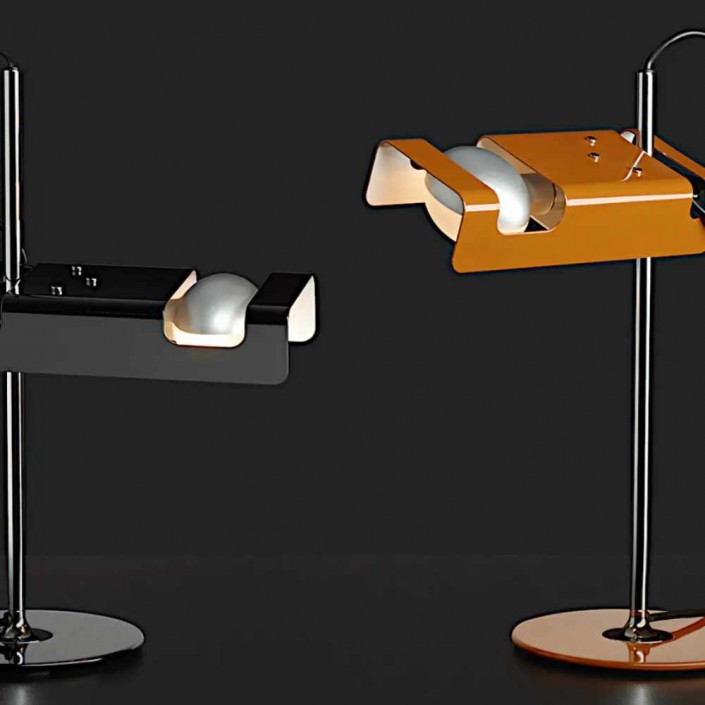 Lampe de table Spider - O Luce - finition noir et jaune moutarde