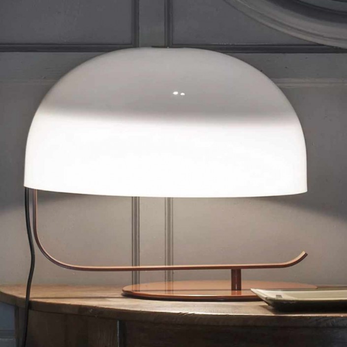 Lampe de table Zanuso -  O Luce - Finition blanc