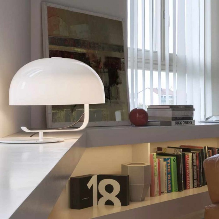 Lampe de table Zanuso -  O Luce - Finition blanc