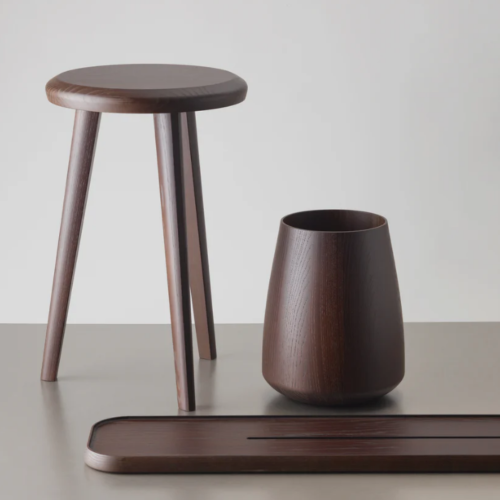 Tabouret Onyo Hocker - Decor Walther - finition marron foncé
