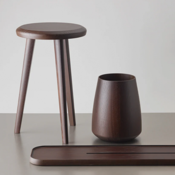 Tabouret Onyo Hocker - Decor Walther - finition marron foncé
