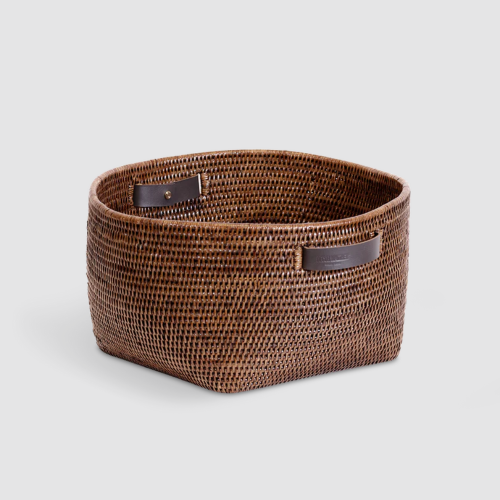 Panier à linge Basket Korb - Decor Walther - finition rotin foncé