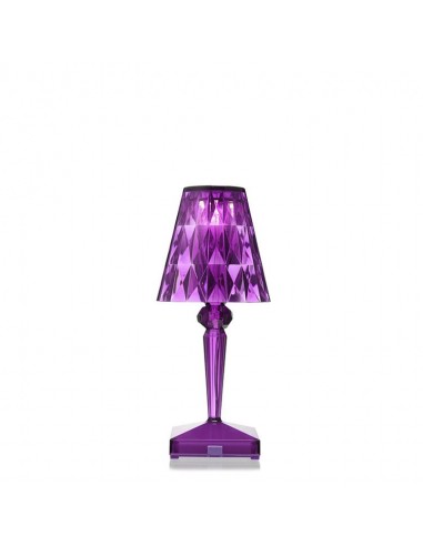 Lampe de table sans fil Battery transparent prune Kartell - Valente Design