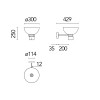 Dimensions Applique murale Nocturne W Bowl - Flos