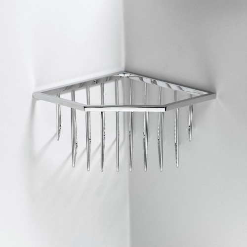 Panier de douche d'angle WA ECK1 nickel satiné Decor Walther Valente Design dans la douche