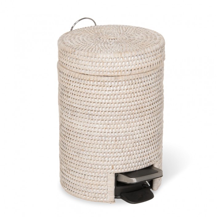 Poubelle à pédale BASKET TE pour la salle de bains - Rotin - Beige - Decor Walther - Valentedesign.com