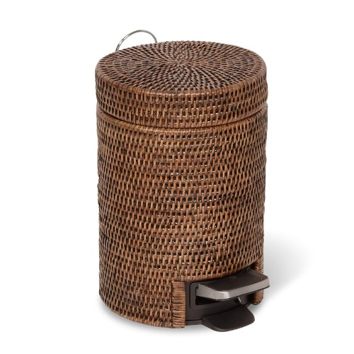 Poubelle à pédale BASKET TE pour la salle de bains - Rotin - Marron - Decor Walther - Valentedesign.com