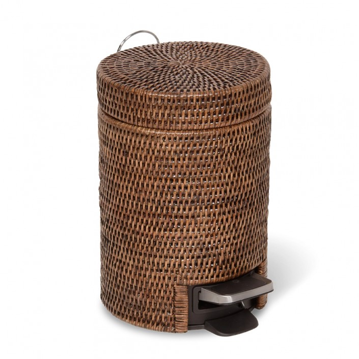 Poubelle à pédale BASKET TE pour la salle de bains - Rotin - Marron - Decor Walther - Valentedesign.com