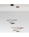 Suspension Pirce Mini Led mise en scène or et noir Artemide