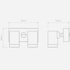 Dimensions applique Bayville Twin Sensor - astro lighting