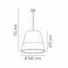 Schéma de la suspension Romeo C3 Outdoor H71cm design de la marque Flos faite par Philippe Starck pour Valente Design