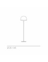 Dimensions Lampadaire Cheshire blanc fontana Arte Valente Design GamFratesi Studio