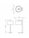 Dimensions Lampe de table Ravello finition chrome astro lighting Valente Design