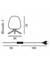 dimensions lampe à poser Rituals 3 Foscarini - ValenteDesign
