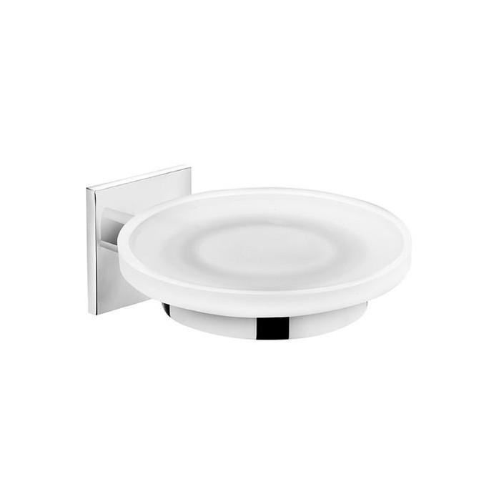 Porte savon mural verre à coller Duo Square par Bath+