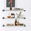 Tablette en verre à coller Duo Round par Bath+