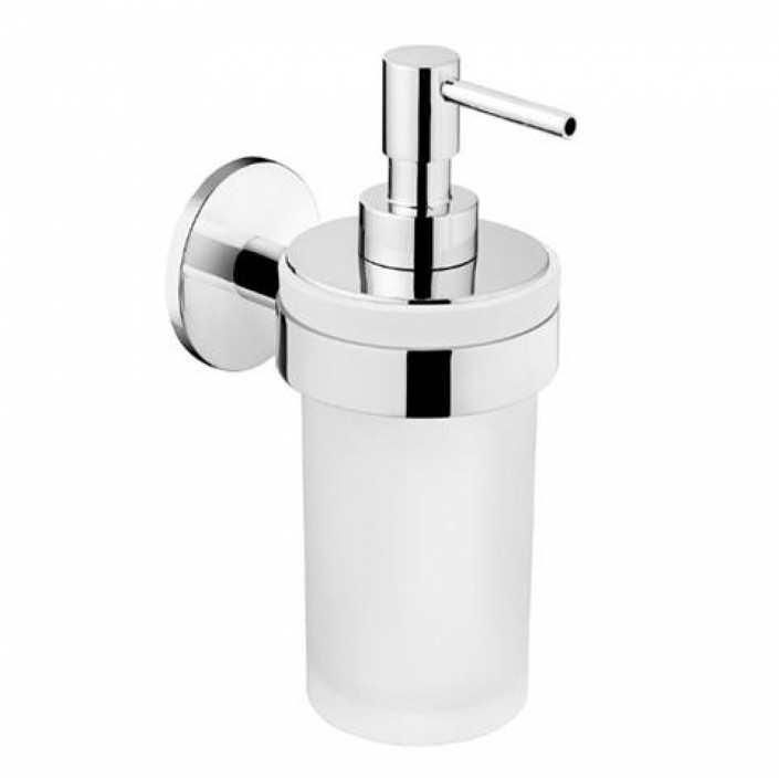 Distributeur de savon liquide mural verre à coller Duo Round par Bath+