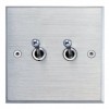 Plaque Carrée Double Va & Vient Goutte d'eau Nickel Brossé MELJAC  mesure 80x80 mm pour une épaisseur de seulement 3mm.