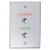 Plaque Rectangulaire Double Boutons Poussoirs Gravée Lumineuse Chromé Vif mesure 115x80mm pour une épaisseur de 3mm