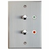Plaque Double Boutons Poussoirs avec Voyants Nickel Brossé Meljac mesure 115x80 mm pour une épaisseur de 3 mm - Valente Design