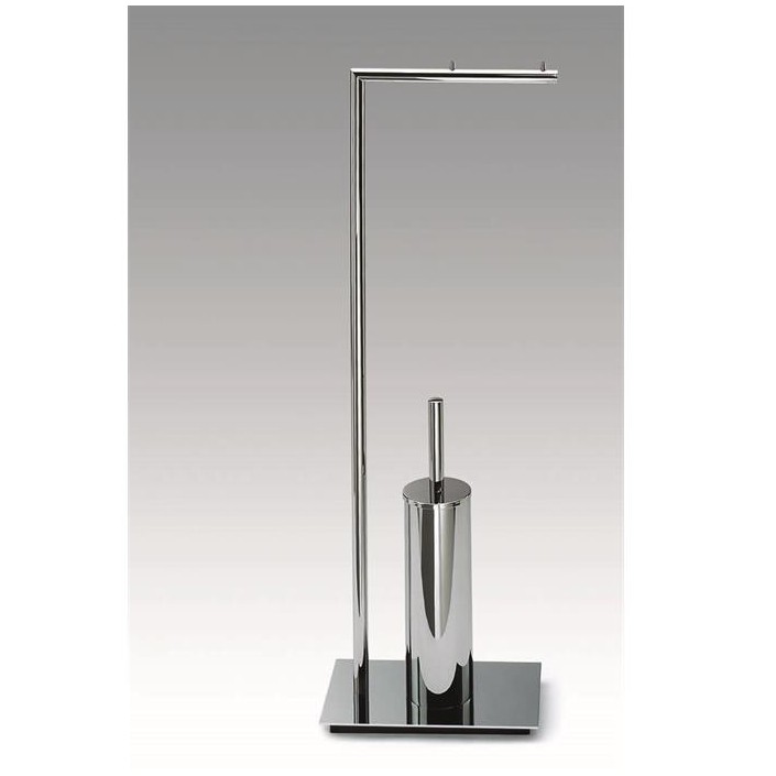 Set porte balai et porte rouleau Straight 6 chromé decor walther Valente Design
