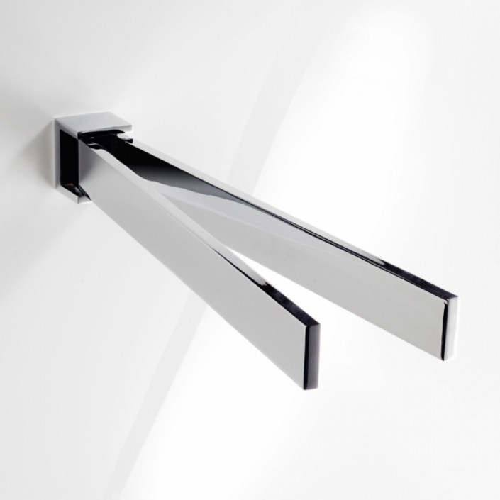 Porte serviettes double giratoire Brick   en finition chromée  Decor Walther