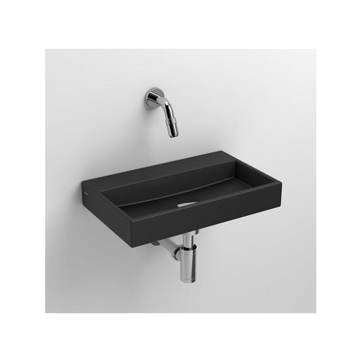 Lave mains 38 cm sans percement Mini Wash Me en céramique noir mat pour la marque Clou
