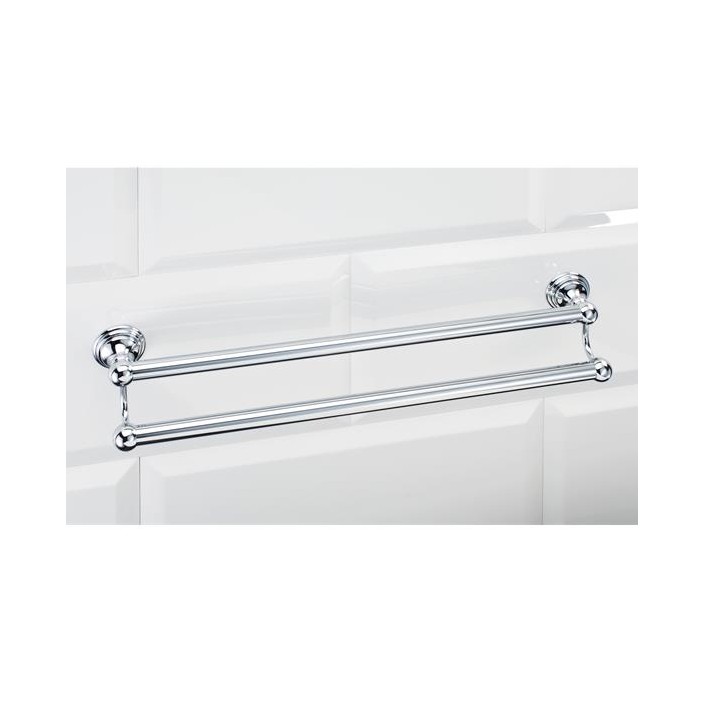Porte serviettes double 60 cm Classic en finition chromée