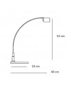 Dimensions lampe de table Falena aluminium anodisé FontanaArte Valente Design