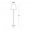 Dimension lampadaire 3247 Media Fontana Arte - Valente Design