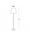 Lampadaire 3247 Grand modèle plan dimensions Fontana Arte