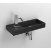 Lave mains 45 cm Mini Wash Me percement à gauche en céramique noir mat pour la marque Clou