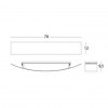 Applique Riga 70 cm plan dimensions Fontana Arte