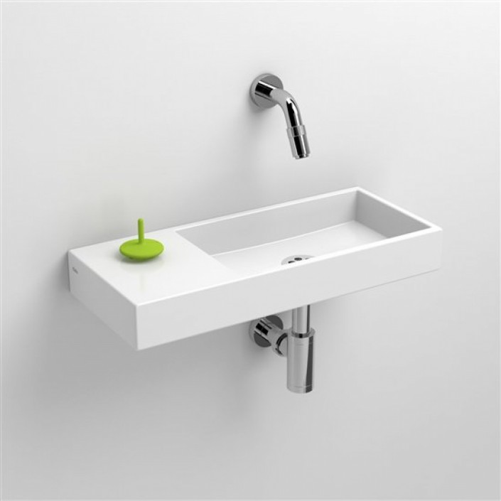 Lave mains 45 cm sans percement Mini Wash percement à gauche en céramique blanc pour la marque Clou