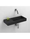 Lave mains 45 cm sans percement Mini Wash Me percement à gauche en céramique noir mat pour la marque Clou