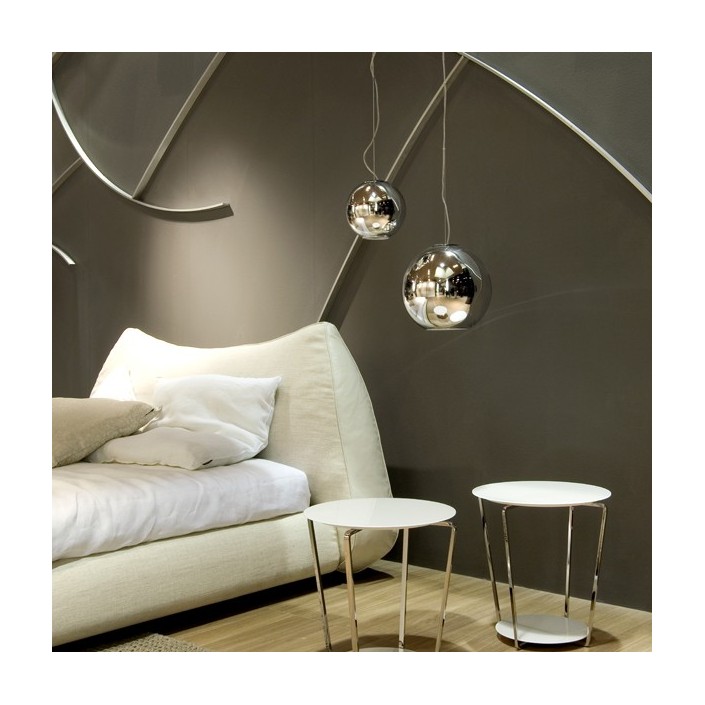 promotion suspension Globo Di Luce petit modèle chromé vue d'ensemble Fontana Arte - Valente Design