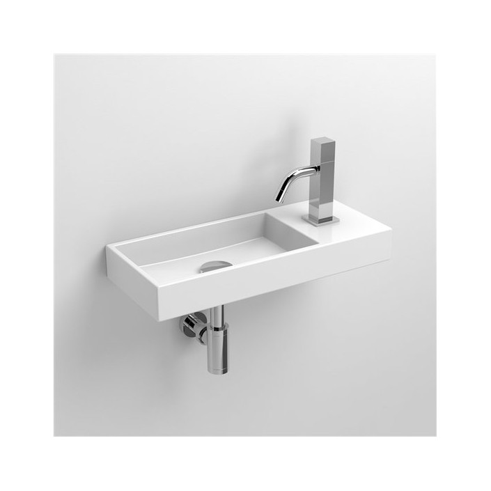 Lave mains 45 cm Mini Wash Me percement à droite en céramique blanche pour la marque Clou